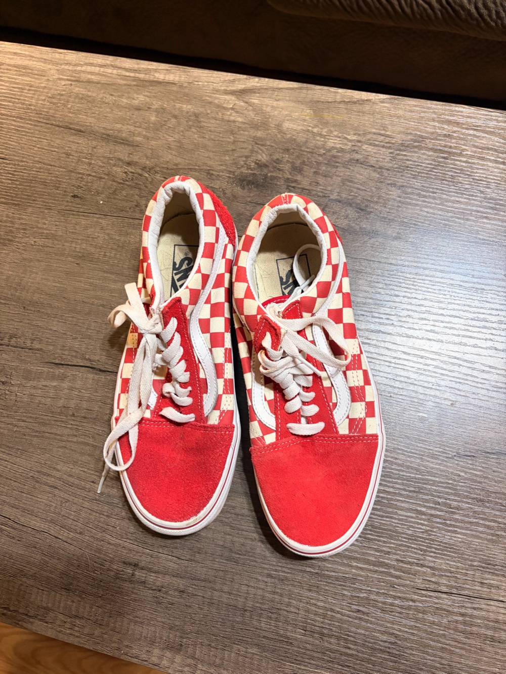 Vans Red & White Checkerboard Old Skool Sneakers